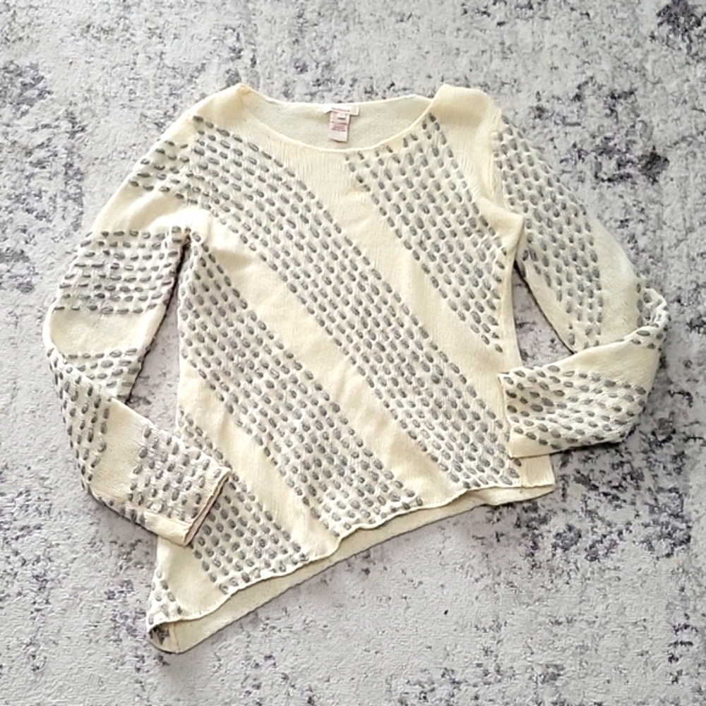 Sundance lambswool blend chunky threaded asymmetrical sweater